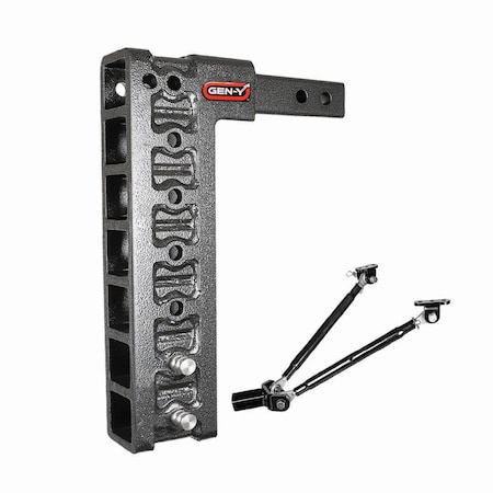 Gen-Y Hitch MEGA-DUTY 2 Shank 15 Drop 2K TW 16K Hitch & GH-0100 Stabilizer Kit GH-507